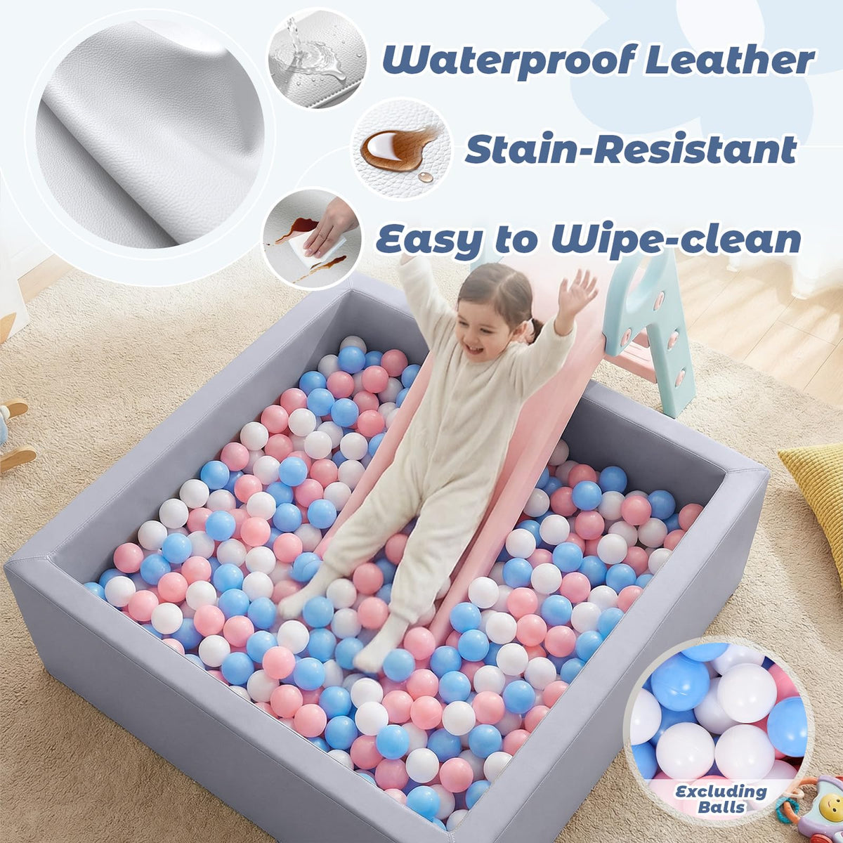 Moncoland leather foam pit interior shows soft memory foam comfort.