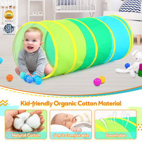 Moncoland tunnel quick-assembly image highlights easy setup for families.