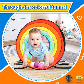 Moncoland tunnel folds flat for easy storage and portability.