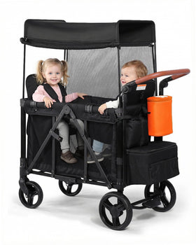 MonGianda stroller wagon with adjustable-handle for ergonomic pushing.