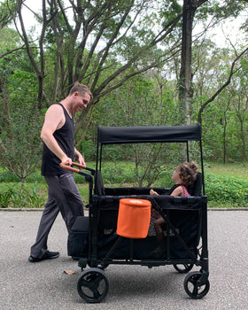 MonGianda wagon features 9-inch EVA wheels for smooth terrain.