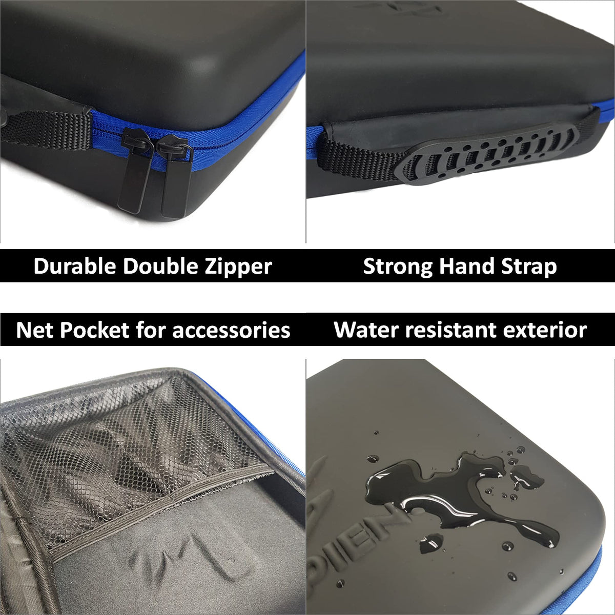MONGPIENS Battling Tops Case handle and strap for easy transport.