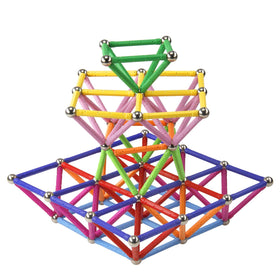 MONILON magnetic balls with colorful sticks ready for hands-on STEM construction.