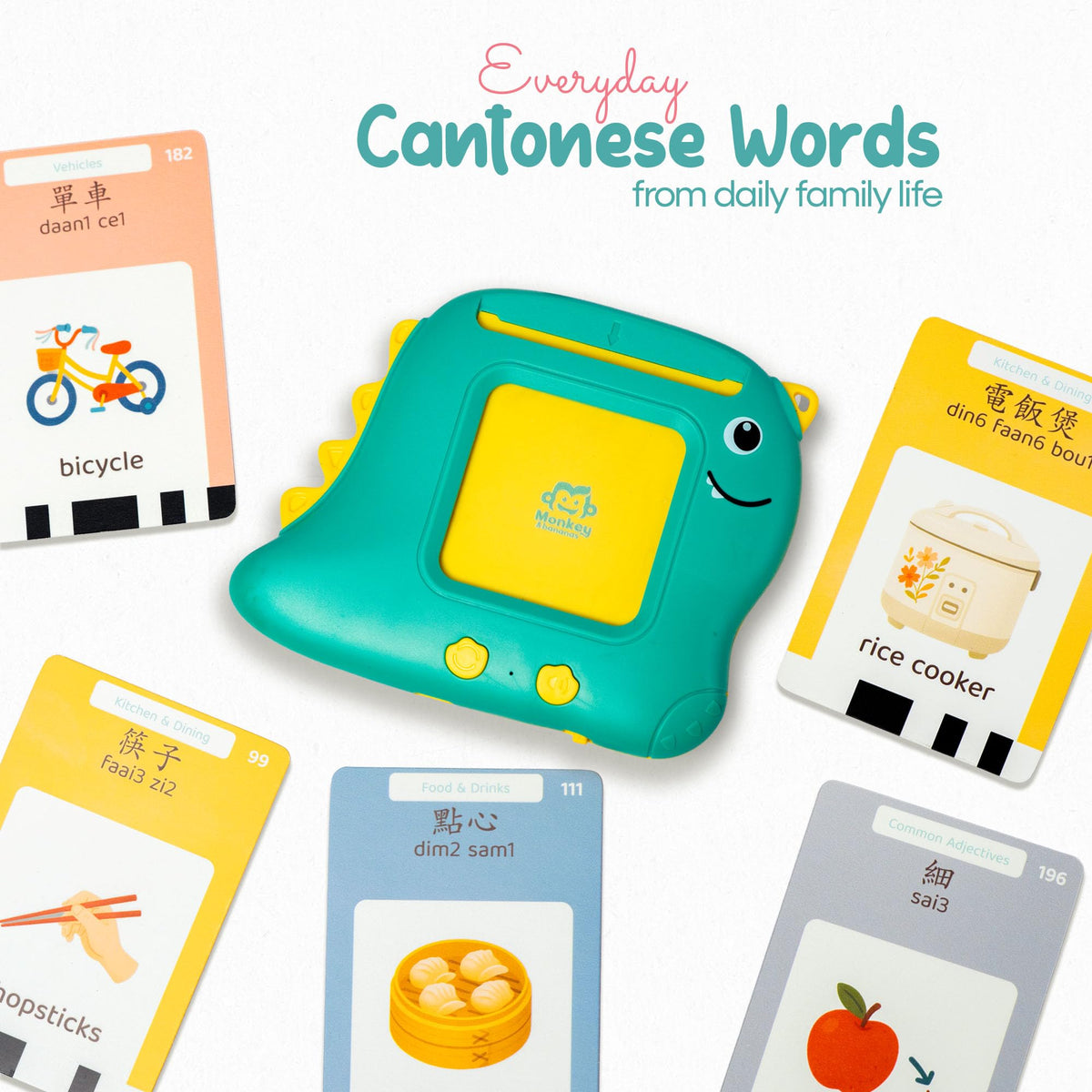 Traditional characters with Jyutping and native Cantonese cues