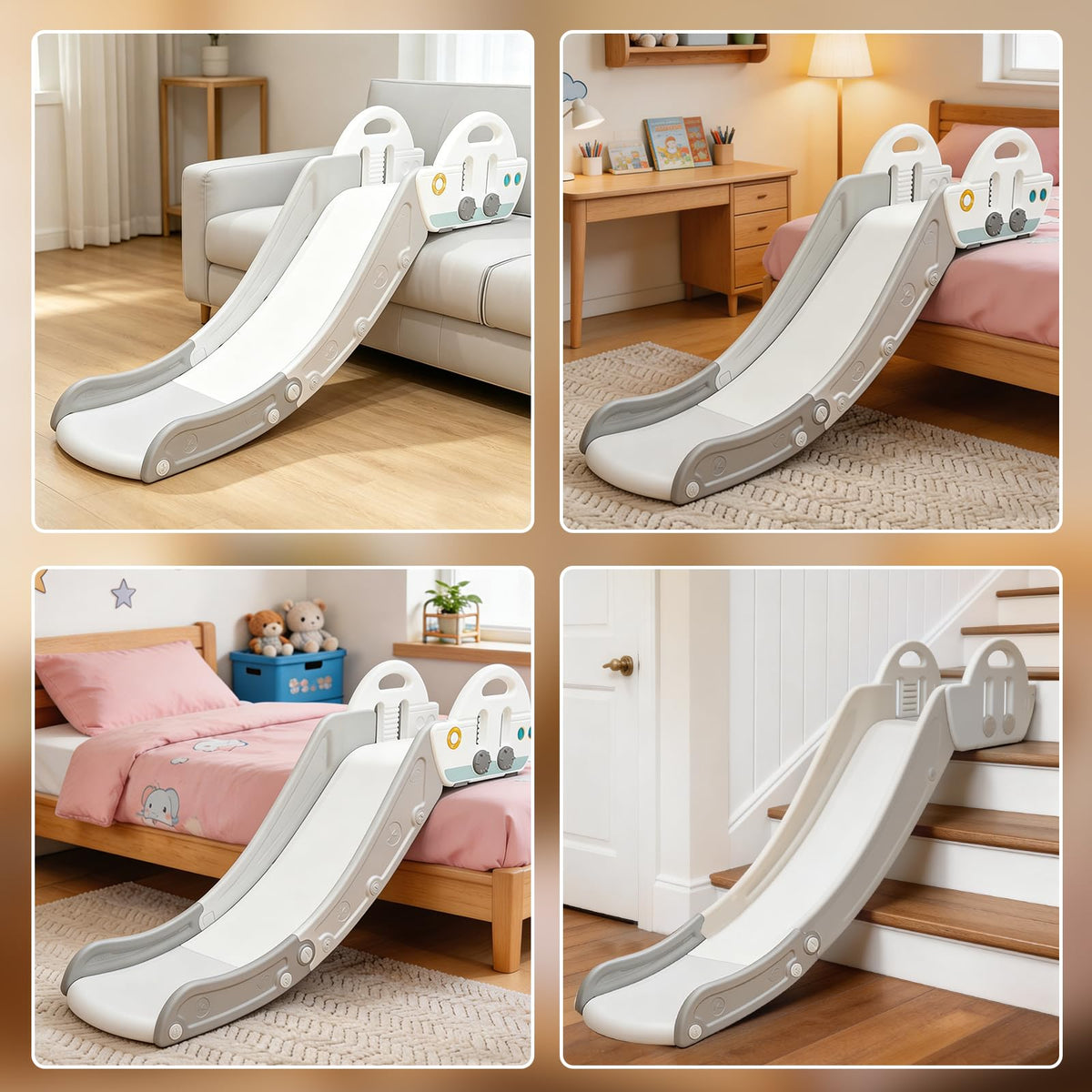 Monleelnom couch slide with bedside-storage design, keeps the area tidy for kids.