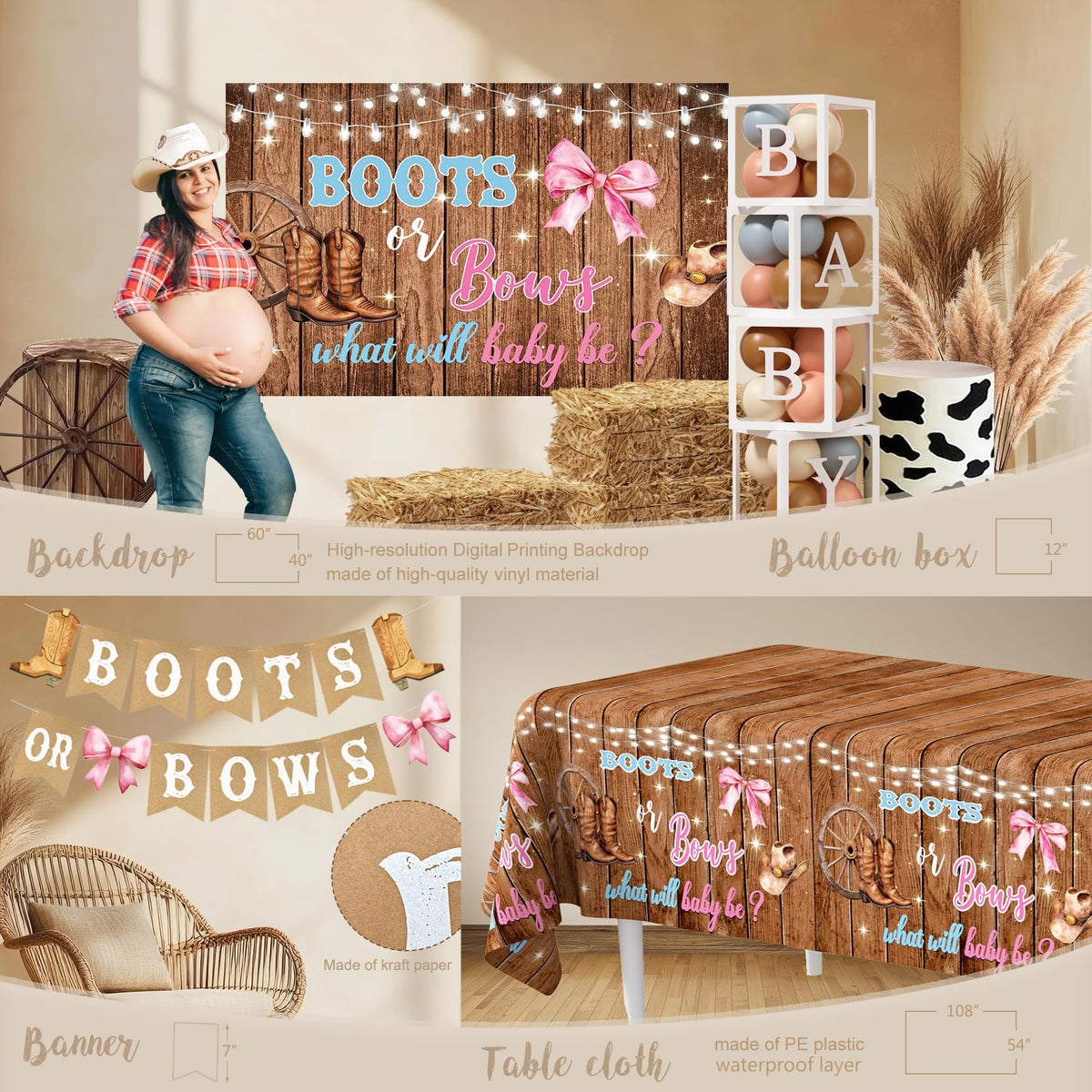 Monnberry baby boxes showcase coordinated reveal accents for party staging