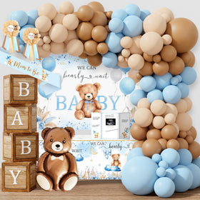 Monnberry bear baby shower backdrop for memorable photos and celebration.