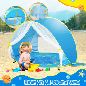 Monobeach mini-pool provides safe water play area.