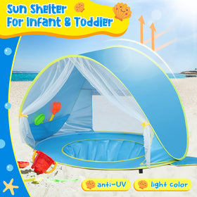 Monobeach UV50+ shield keeps toddler skin protected from sun.