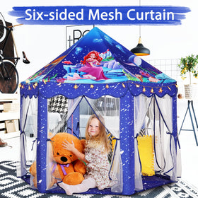 Monobeach blue castle design playhouse invites group pretend play.