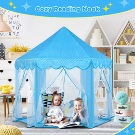 Monobeach Princess Castle Playhouse inside-room setup—private space for reading and pretend play.