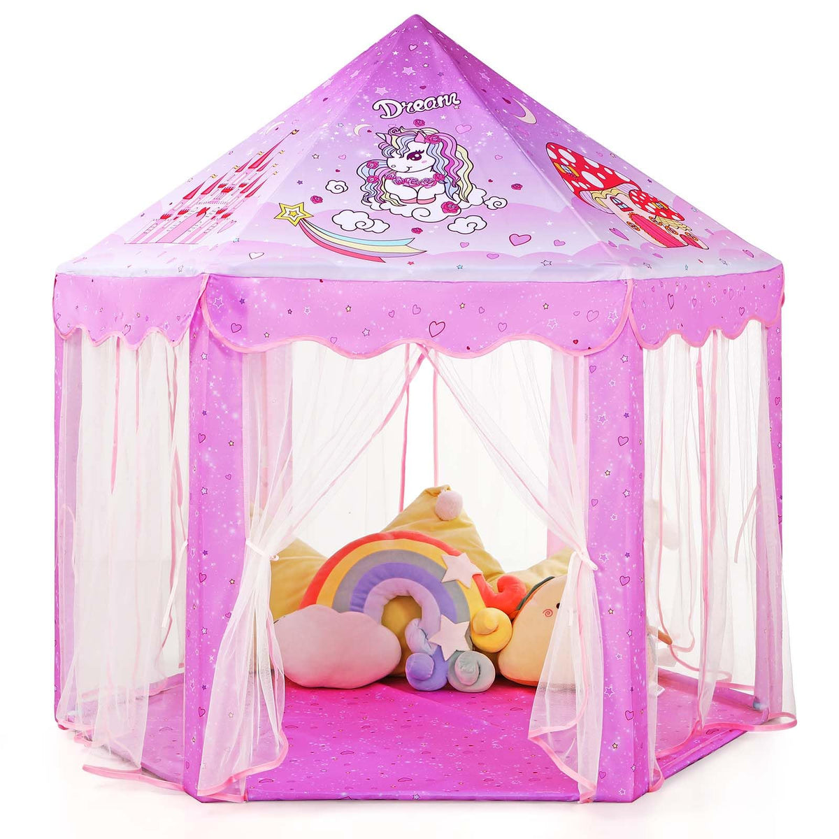 Monobeach Princess Tent castle entry invites imagination and easy setup for playtime adventures.