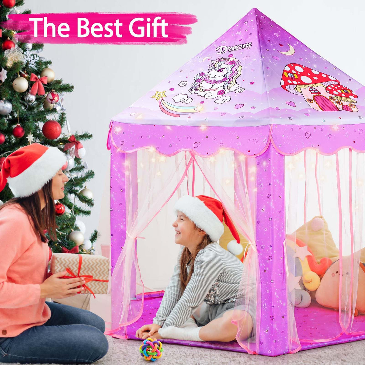 Monobeach Princess Tent dimensions 55 by 53 inches offer roomy, comfortable space.