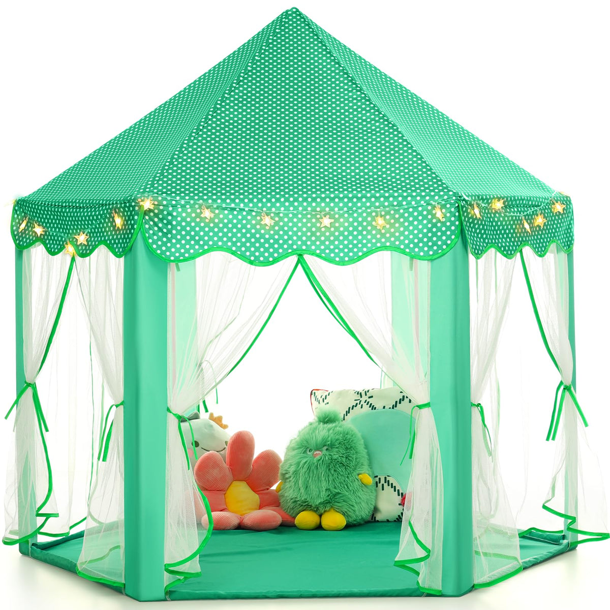 Monobeach Princess Tent green castle design inspires imaginative play at home