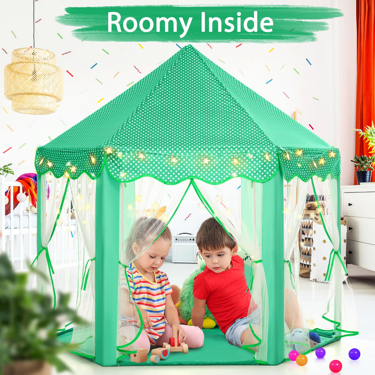 Monobeach Princess Tent interior shows spacious area for multiple kids