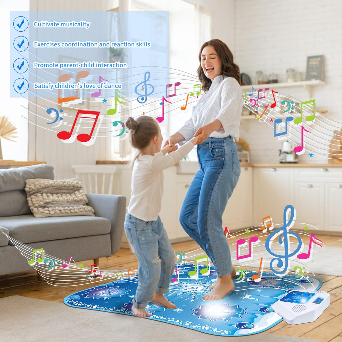 MonoChildoing non-slip bottom keeps the mat in place during dancing.