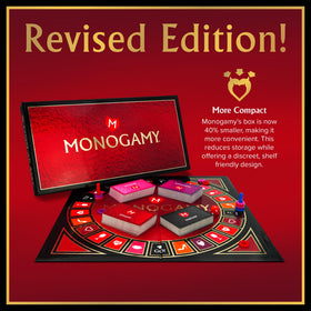 MONOGAMY board game board and pieces ready for a cozy setup