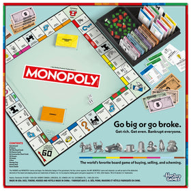 Monopoly eight metal tokens provide easier handling for family game nights.