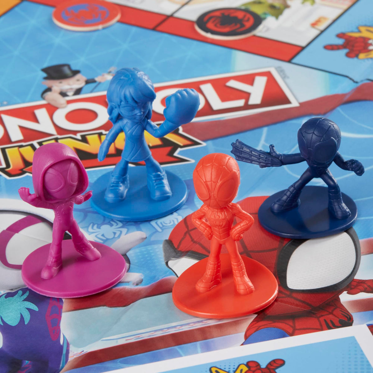 Bright artwork on the box boosts kid appeal for Monopoly Junior.