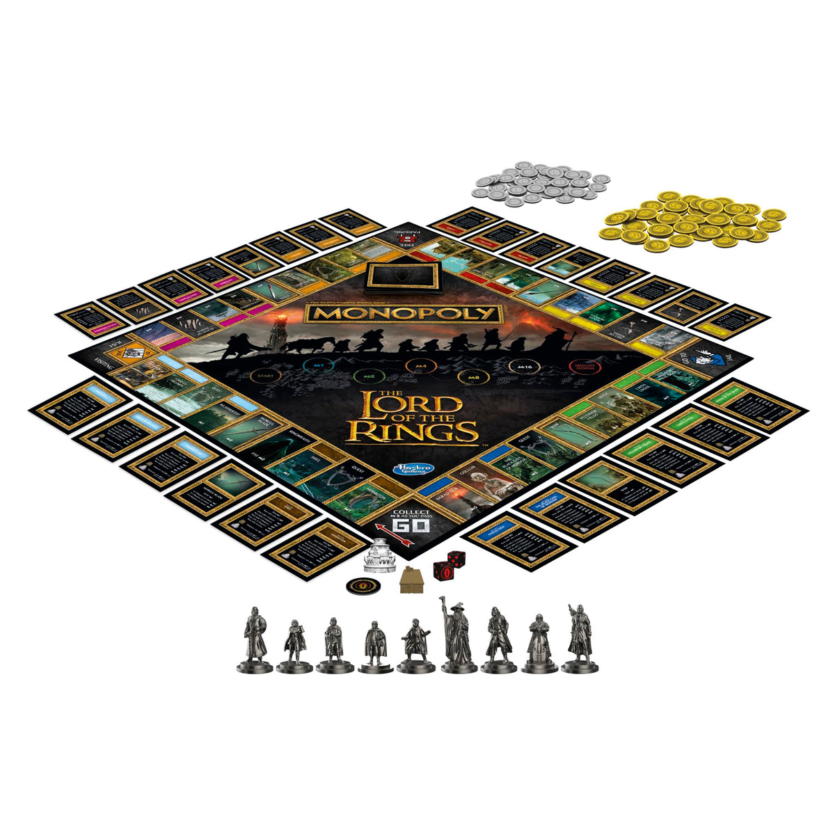 Monopoly Lord of the Rings game board captures Middle-earth exploration and strategy.