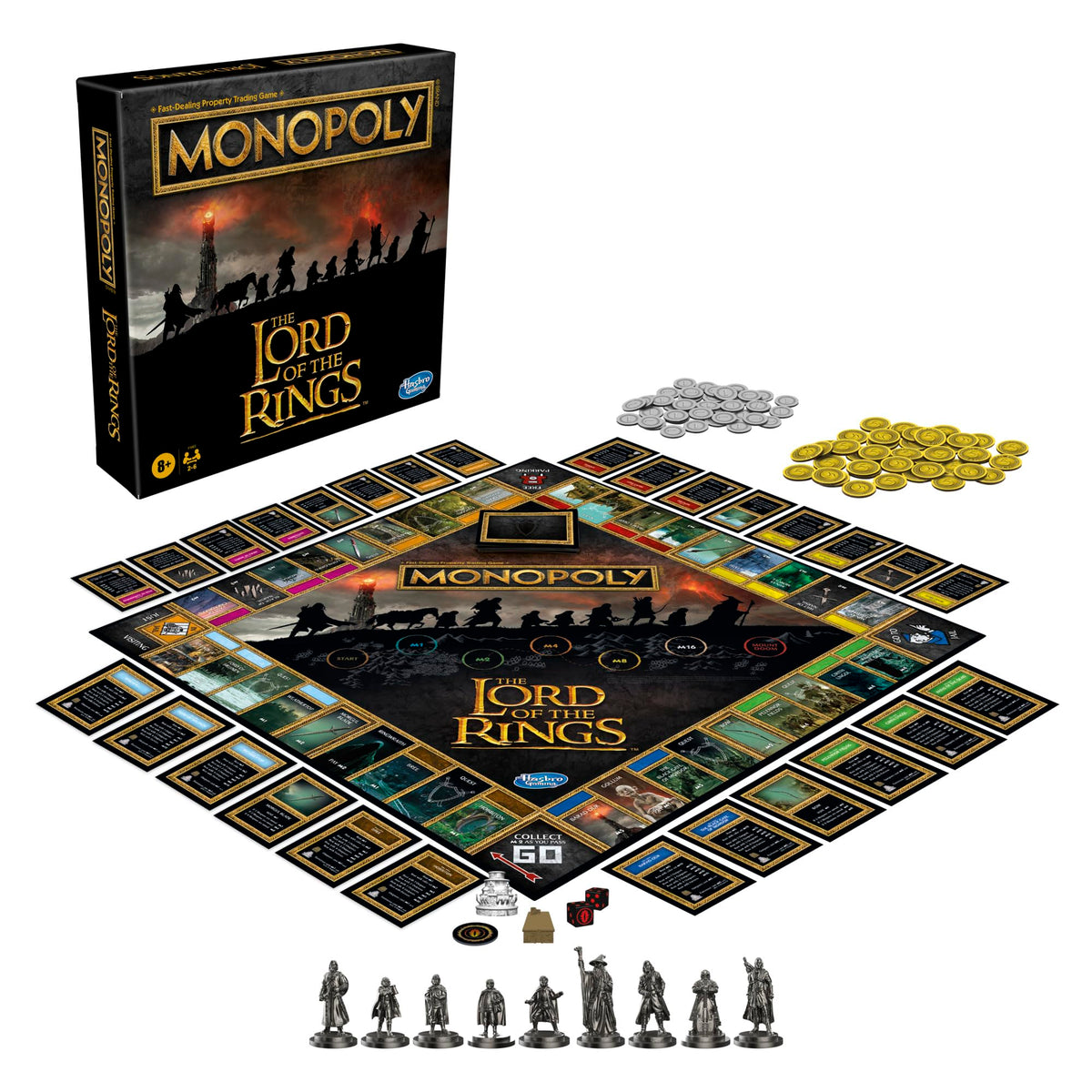 Monopoly Lord of the Rings property cards reflect iconic locations for planning routes.