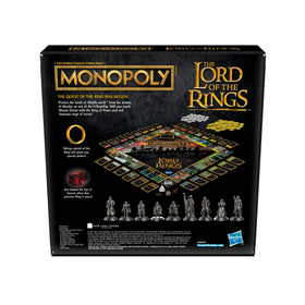 Monopoly Lord of the Rings tokens show fellowship characters for immersive play.