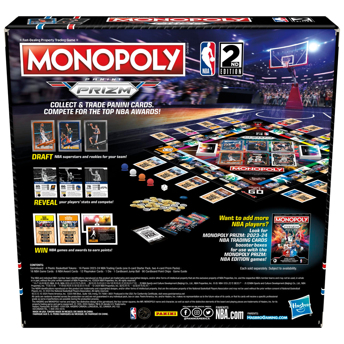 Monopoly Prizm NBA 2nd Edition card packs expand trading options.