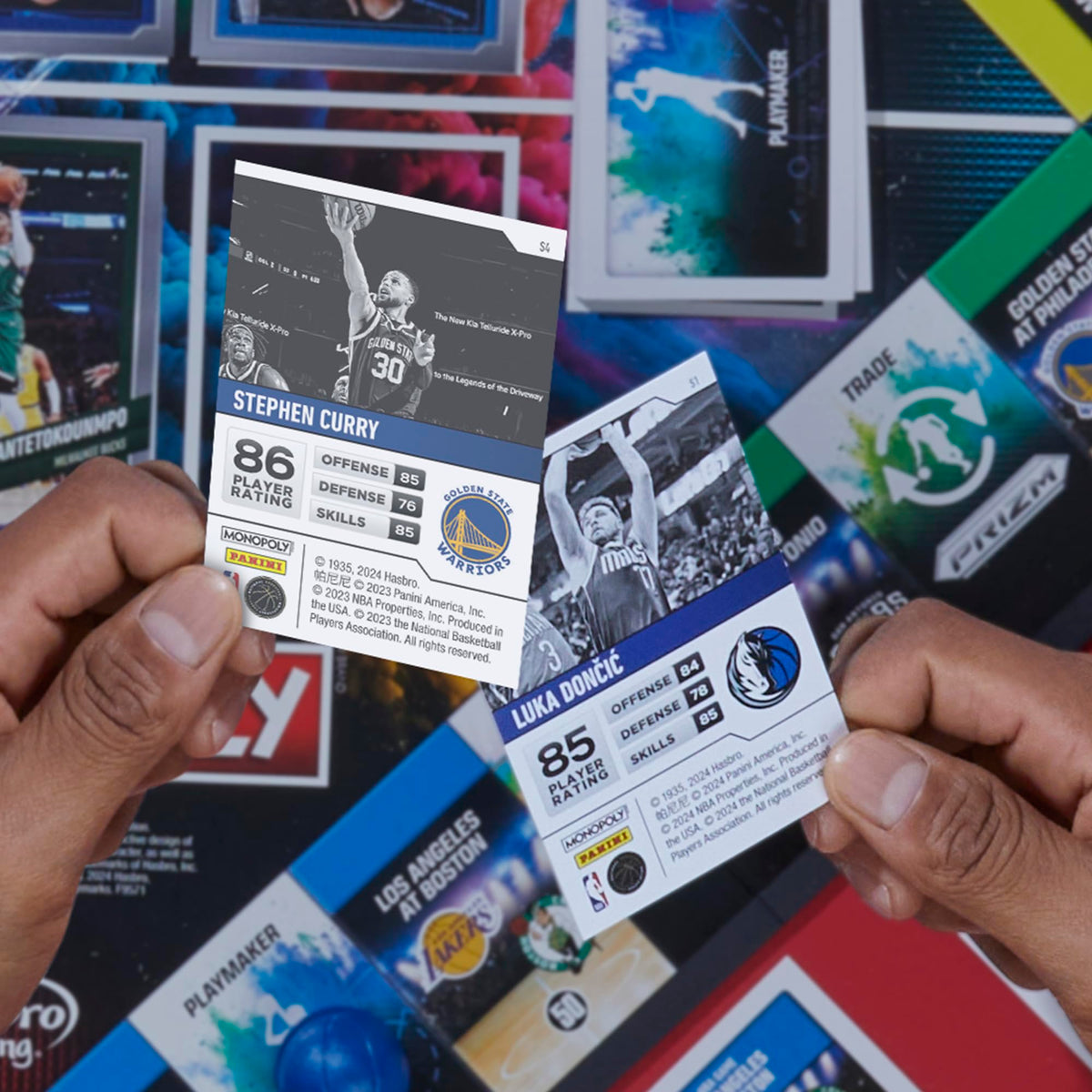 Monopoly Prizm NBA 2nd Edition trade area for player swaps.