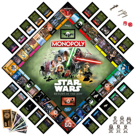 Monopoly Star Wars Return of the Jedi dice and cards activate character powers