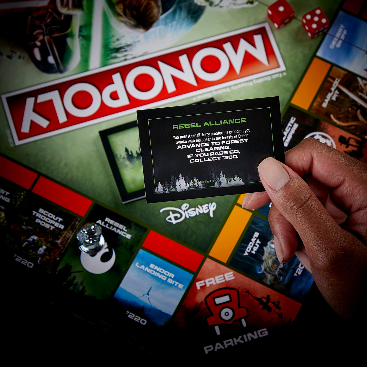 Monopoly Star Wars Return of the Jedi family game night setup