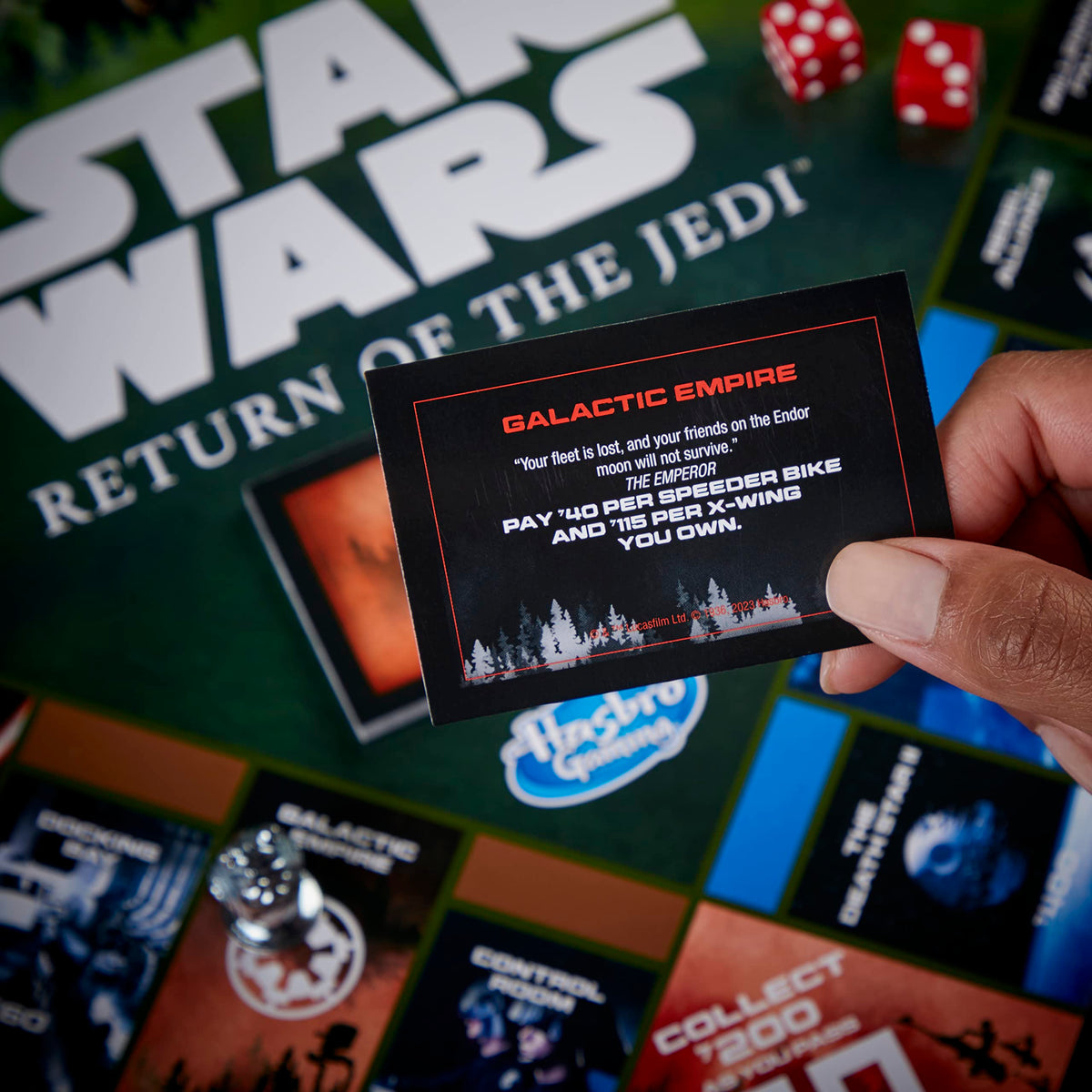Monopoly Star Wars Return of the Jedi game board map spans Endor and beyond