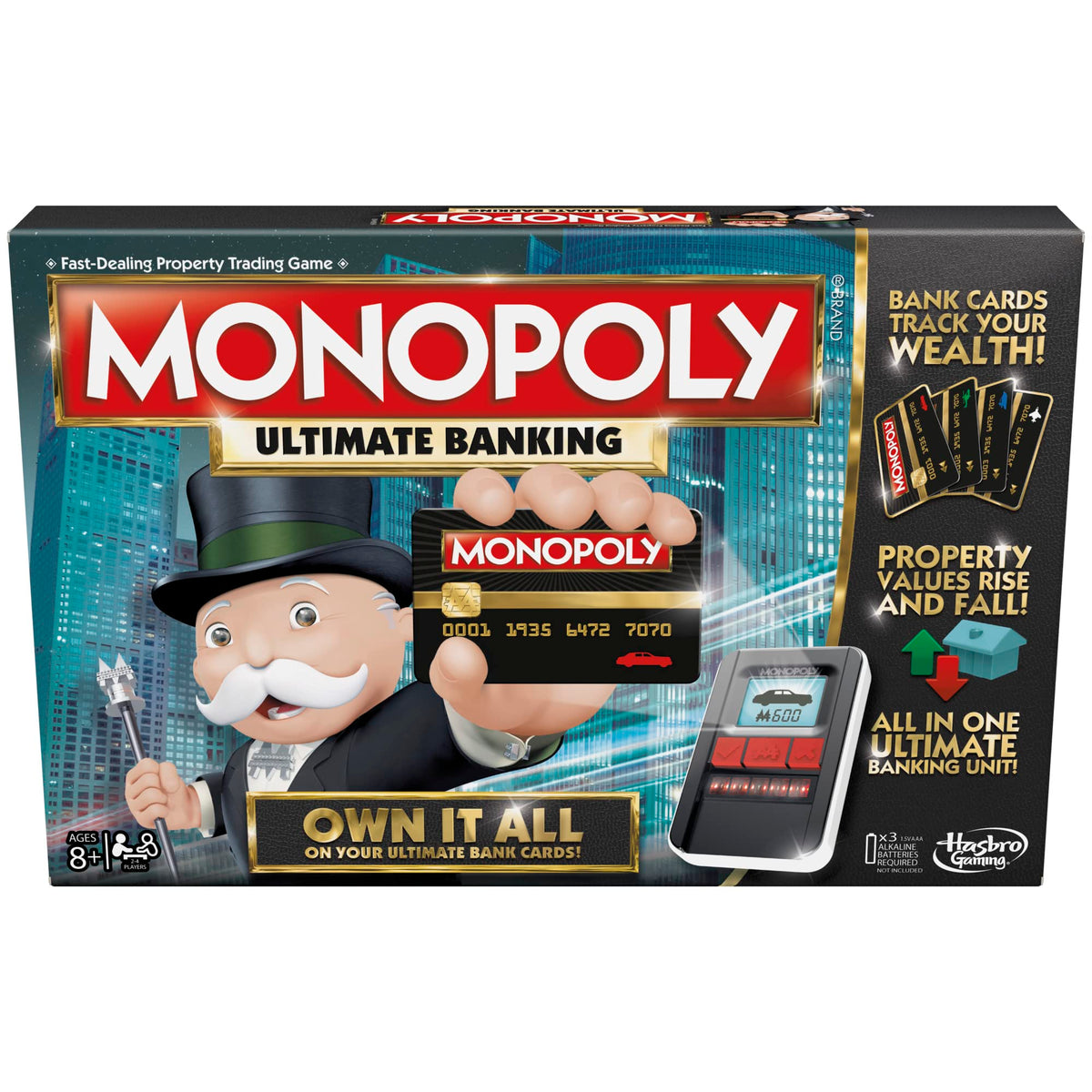 Hasbro Monopoly Ultimate Banking Edition board game board for immersive cashless play