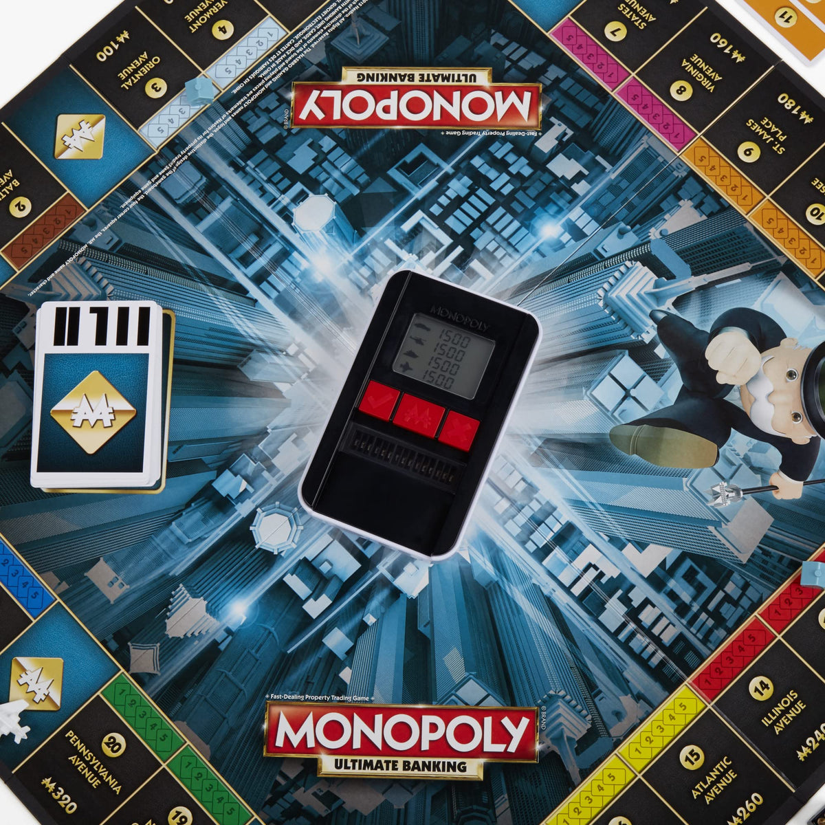 Hasbro Monopoly Ultimate Banking Edition family scene illustrating group fun