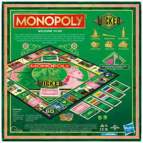 Monopoly Wicked Edition golden tokens featuring Elphaba hat for collectible play.