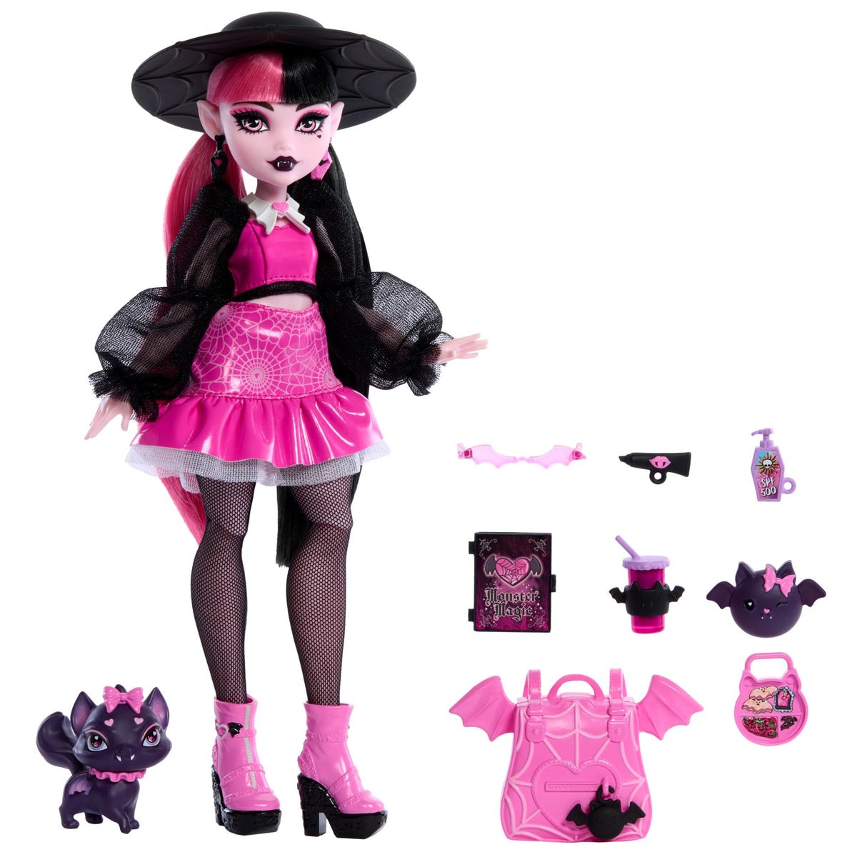 Monster High bat-pack backpack accessory completes creepy cute look