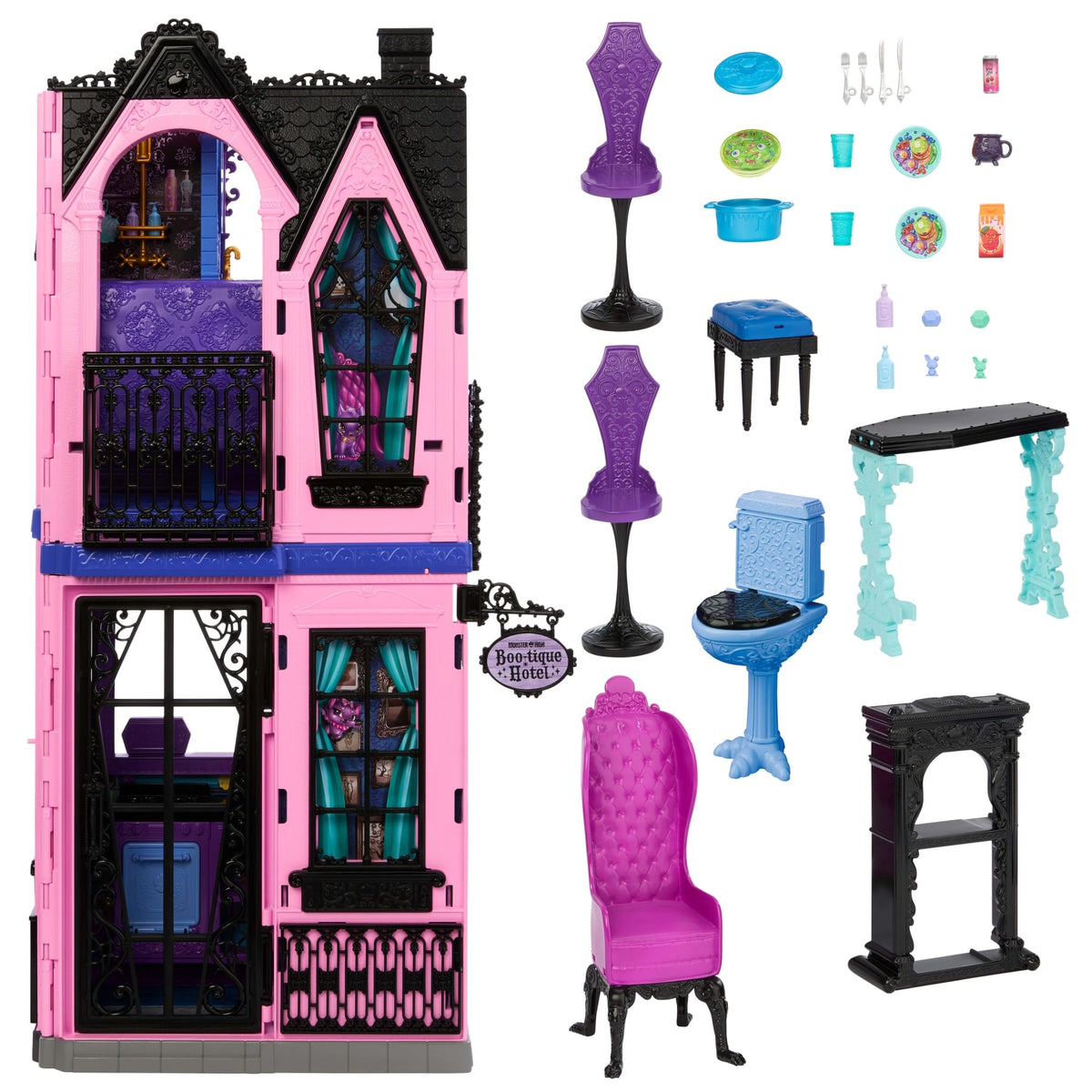 Bedroom coffin bed and hidden bed in Monster High Boo-tique Hotel
