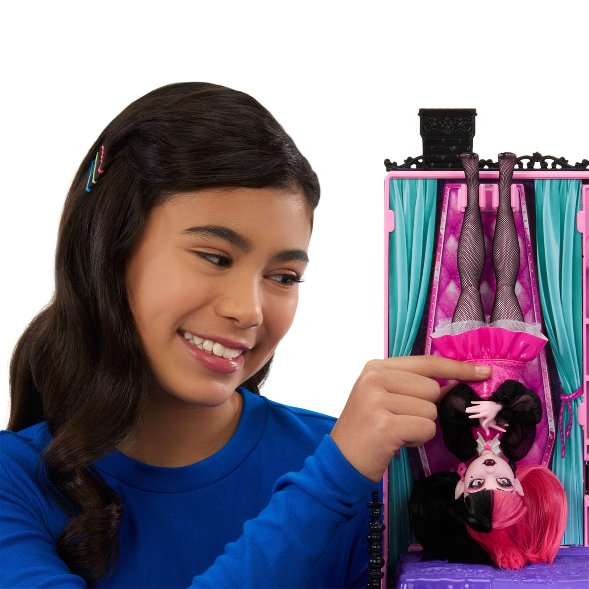 Folded storage design of Monster High Boo-tique Hotel for easy tidy-up