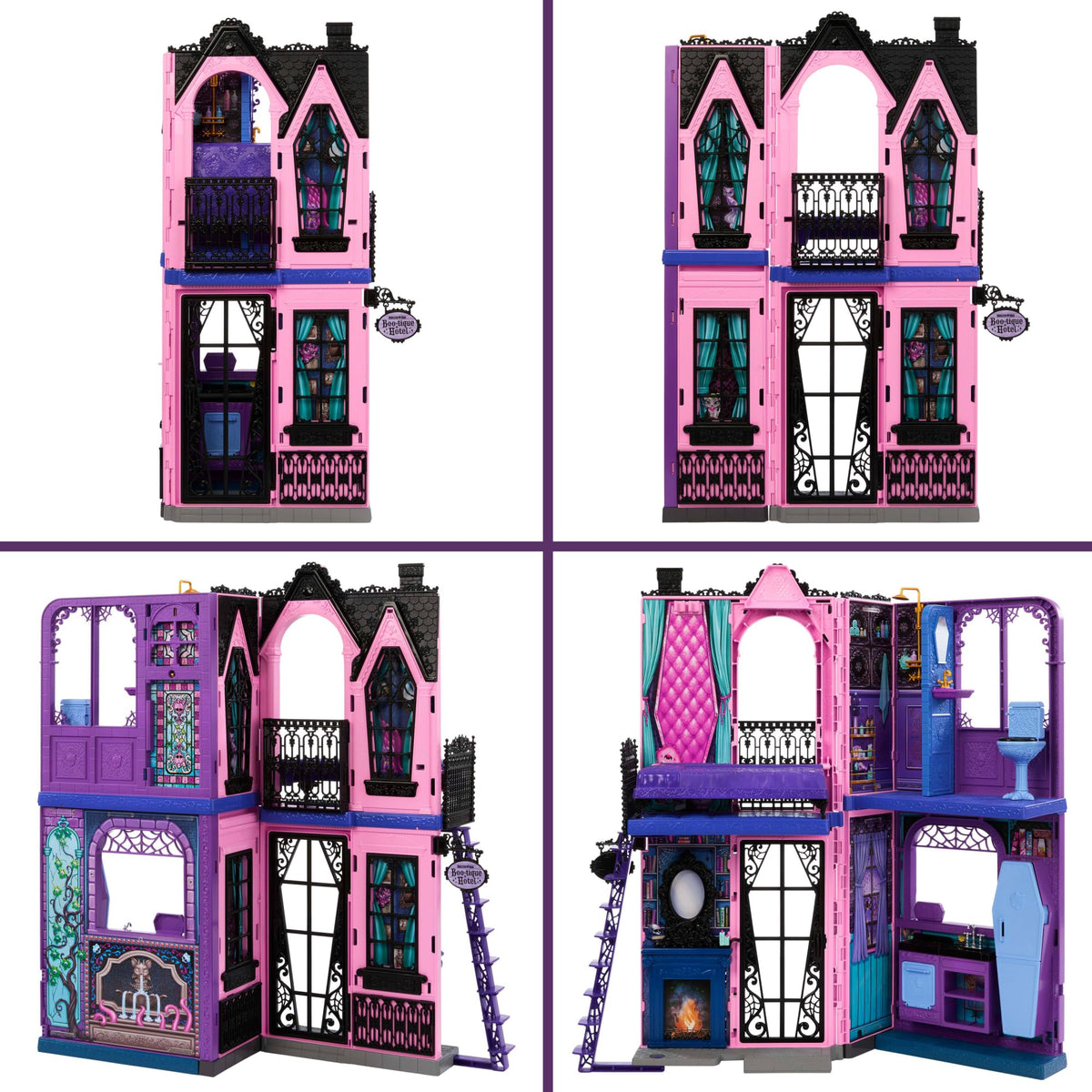 Kitchen fridge reveal with skeleton hand surprise in Monster High Boo-tique Hotel