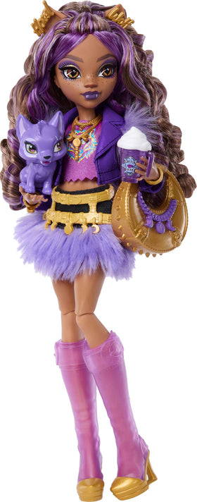 Monster High Clawdeen Wolf doll with crescent purse and sunglasses for styling moments