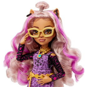 Monster High faux-fur vest adds bold texture for dramatic styling.