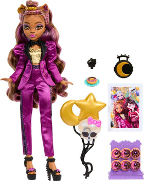 Monster High Clawdeen Wolf in Monster Ball dress ready for imaginative play