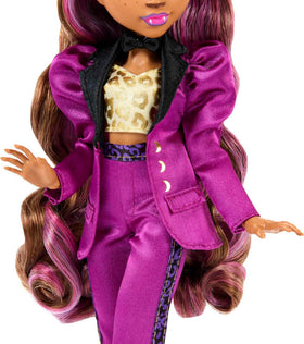 Monster High Clawdeen Wolf shimmery hair with top knot for drama
