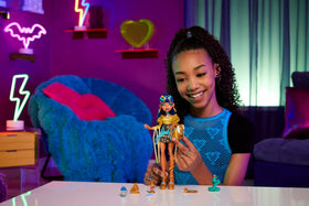 Cleo De Nile doll with Hissette cobra for dramatic storytelling
