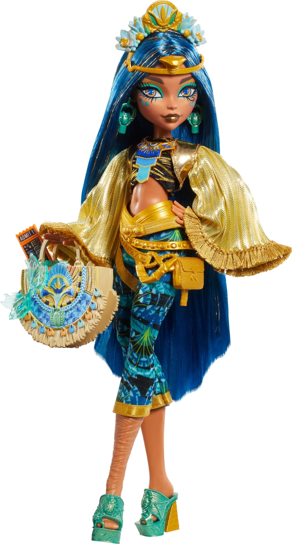 Monster High Cleo De Nile in Monster Fest doll pose, ideal for imaginative play and photos.