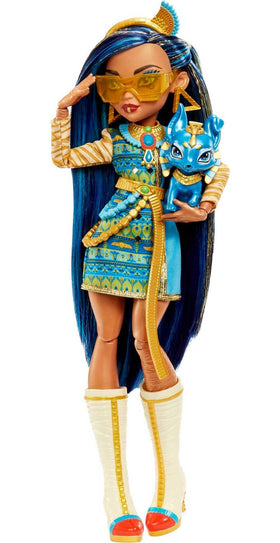Monster High Cleo De Nile with scarab backpack for role-play adventures.