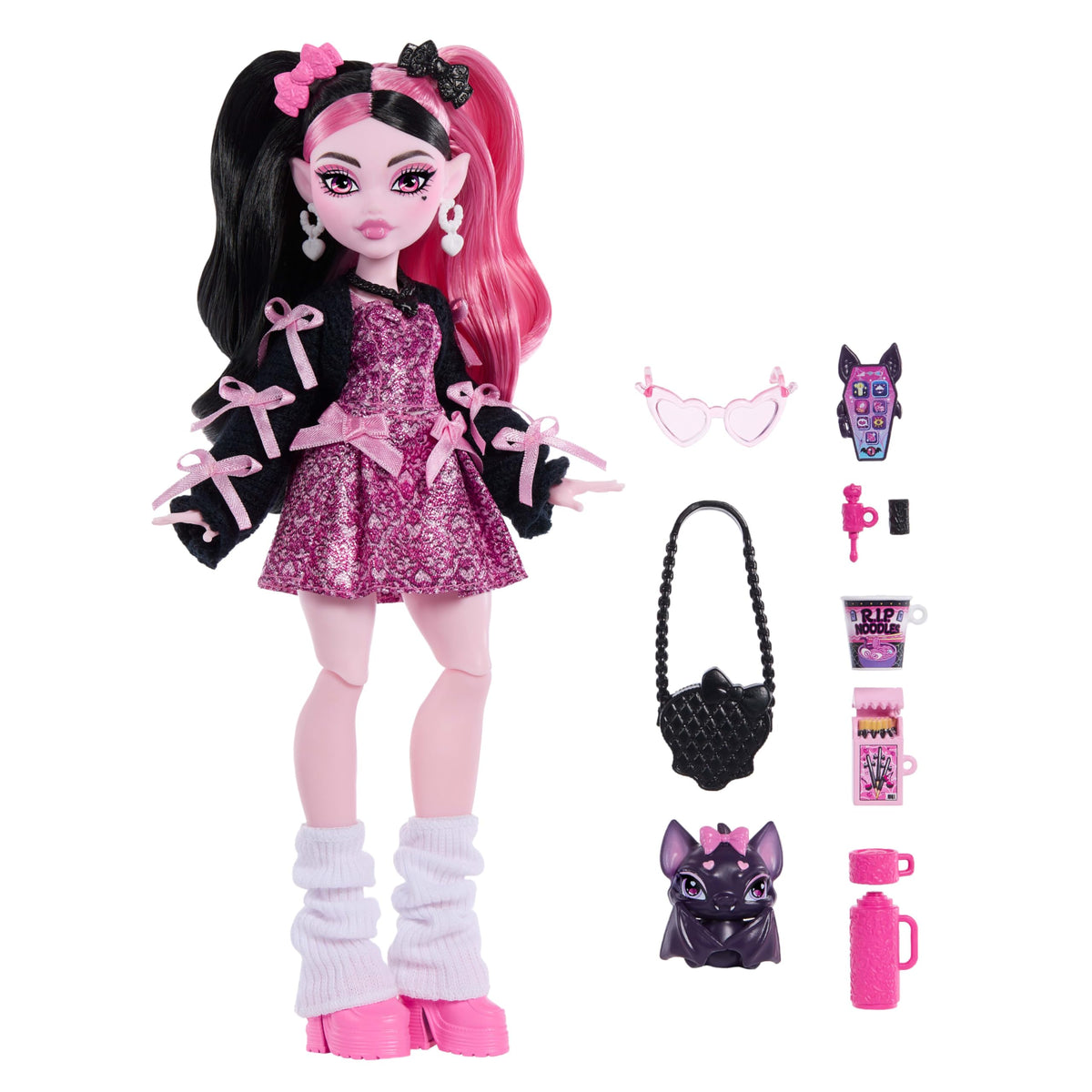 Count Fabulous the pet bat joins Draculaura for adventures.
