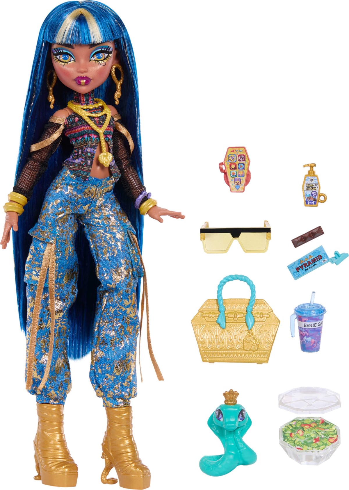 Tinted shades and hand bottle complete Cleo’s chic Monster High look.