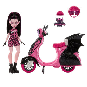 Monster High Draculaura doll with scooter, ready for creative storytelling adventures.