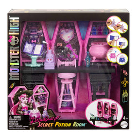 Monster High Draculaura hidden backdoor entry allows secret access to the potion room.