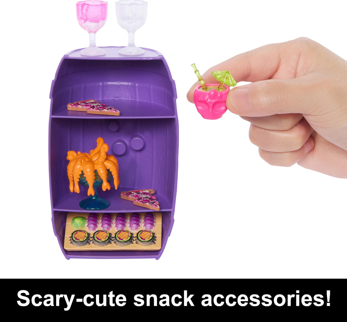 Assorted Monster High food accessories for pretend cafe meals